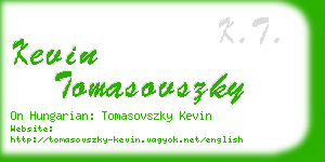 kevin tomasovszky business card